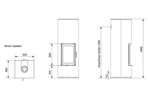 Speicher-Kaminofen Ofen Innovativ Accu I Quattro